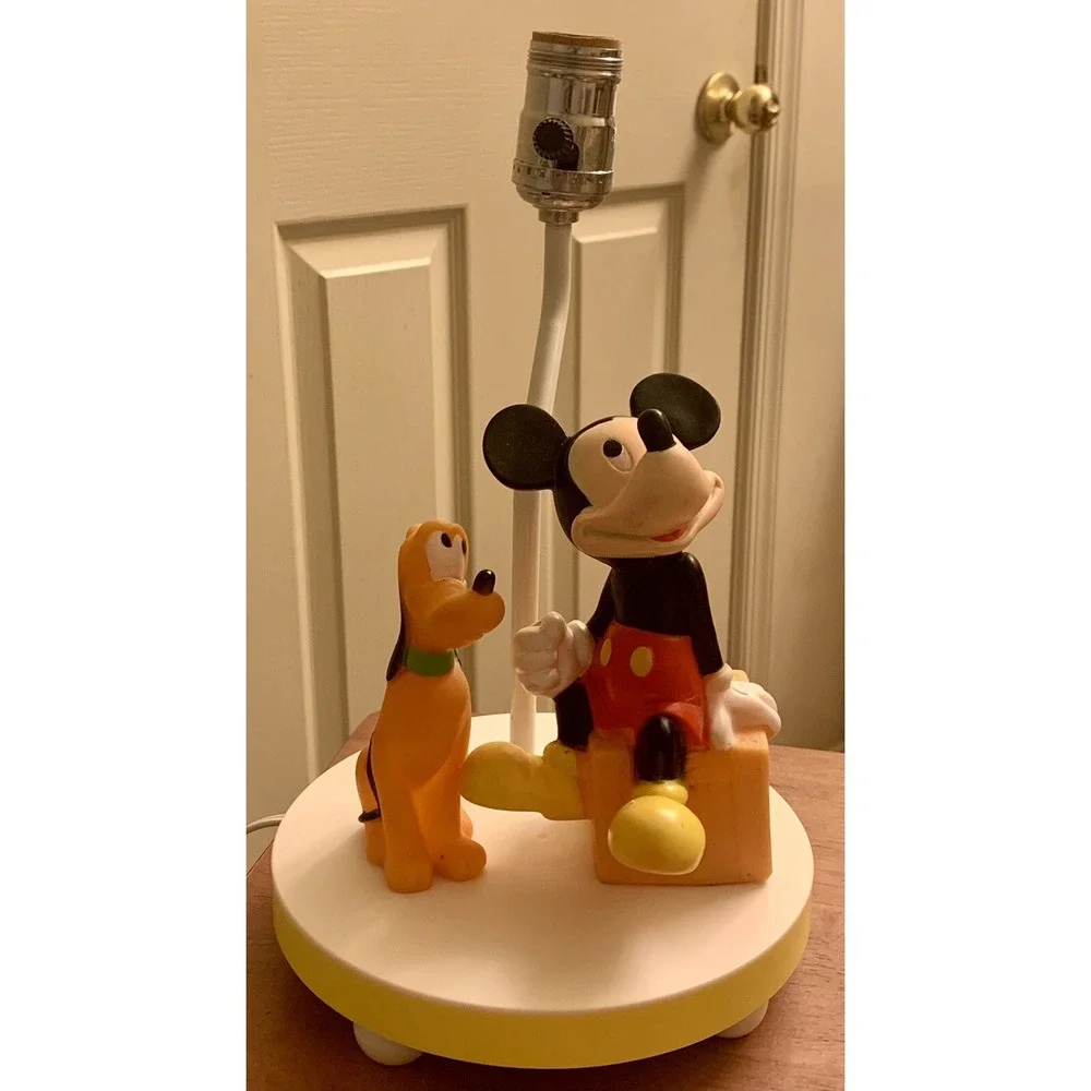 Vintage Disney Mickey Mouse & Pluto Balloon‎ Nursery Lamp